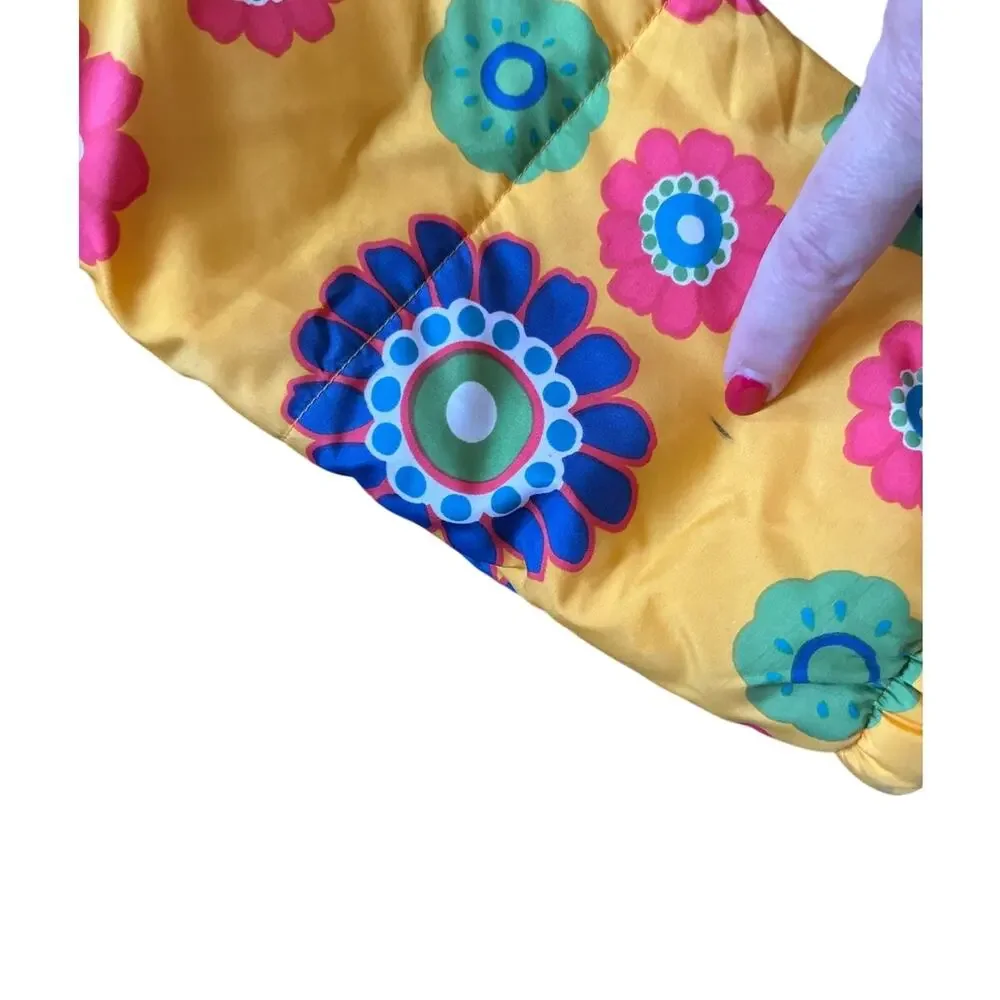 Benetton Kids Bright Flower Print Winter Parka Size Medium